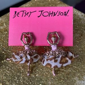 Betsey Johnson Pinktina Dangle Ballerina Earrings